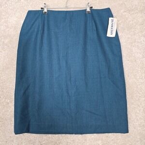 Pendleton Pencil Skirt Women 18 Blue 100% Virgin Wool Lined Back Vent Classic